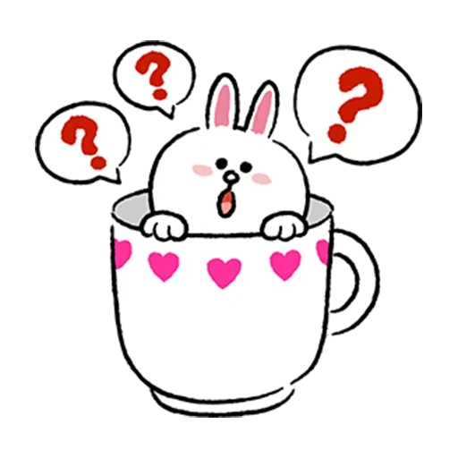 kavai rabbit, a lovely pattern, kawai sticker, korean sketch, lovely kettle pattern