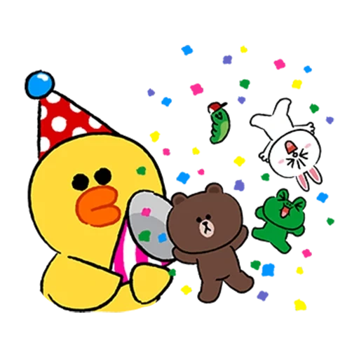 line, клипарт, cony уточка, наклейка феед, emoji салли браун