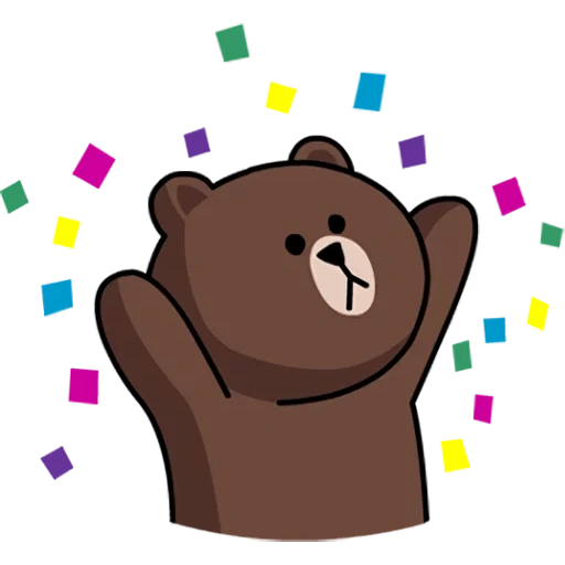 медведь стикер, стикеры, стикеры из лайна, корейский персонаж медведь, медведь браун из line