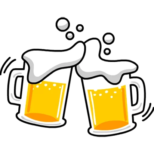 две кружки пива вектор, пиво вектор, смайлик две кружки пива, стикер пиво, стакан пива
