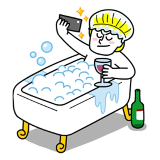 bath, bath vector, to take a bath, the man is a cartoon, snow baths illustration