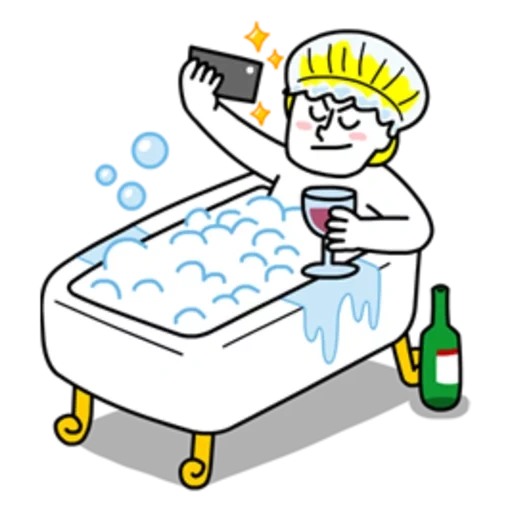 die wanne, vanner-vektor, baden, badezimmer mann cartoon, illustration eines schneebads