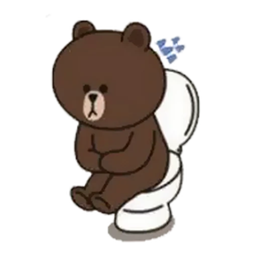 brown cony, line friends, the bear is cute, bear brown line, bear is a cute drawing