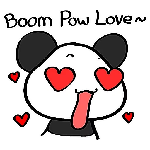 panda fofo, panda wibo, forma de coração de panda, beijo de panda