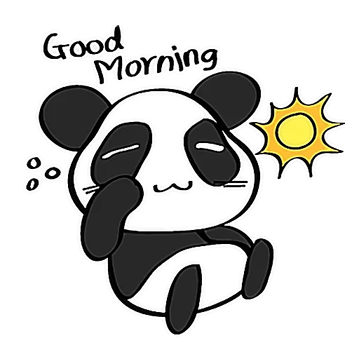 panda, selamat malam, selamat pagi, menggambar panda, gambar panda lucu
