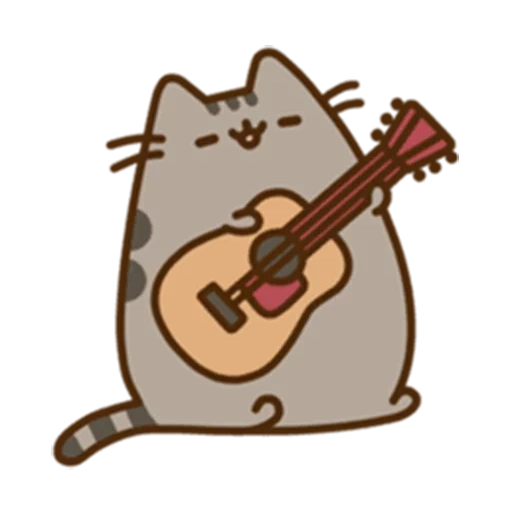 кот пушин, pusheen cat, пушин зе кэт, кот пушин гитарой