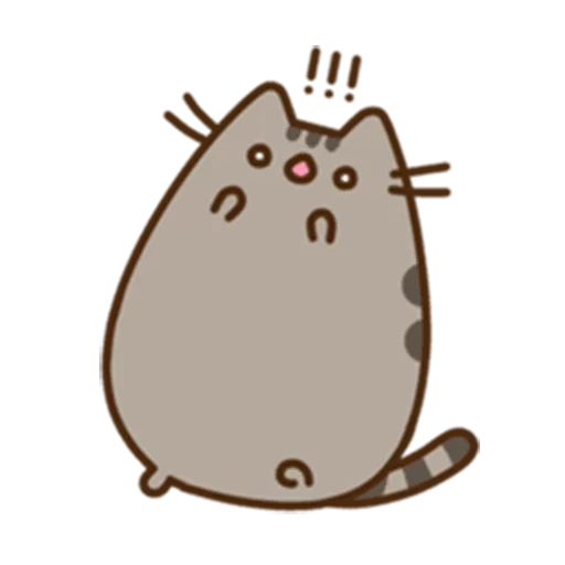 pushin, chat de poussin, chat de poussin, pusheen the cat, pushin est surpris