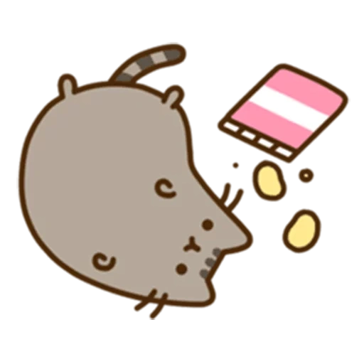 pushin, pak pak, cat pushin, pusheen cat, pushin kat eats cookies