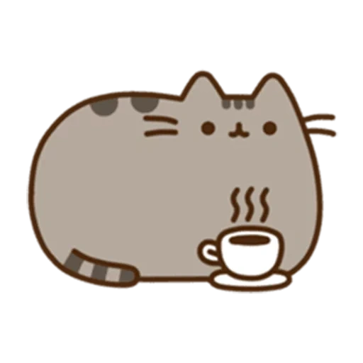 pushin, pushin kat, pusheen cat, kitty pushin, pushin kat coffee