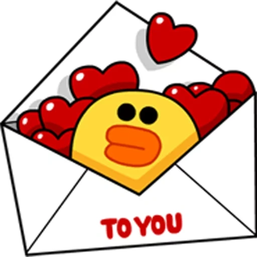 attelle, motif de l'enveloppe, coeur d'enveloppe, enveloppe surprise, lettre graphique kawai
