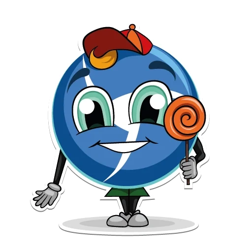 mascot, personagem, ilustração vetorial, gráficos vetoriais de escoamento, olhos de mirtilo de desenho animado