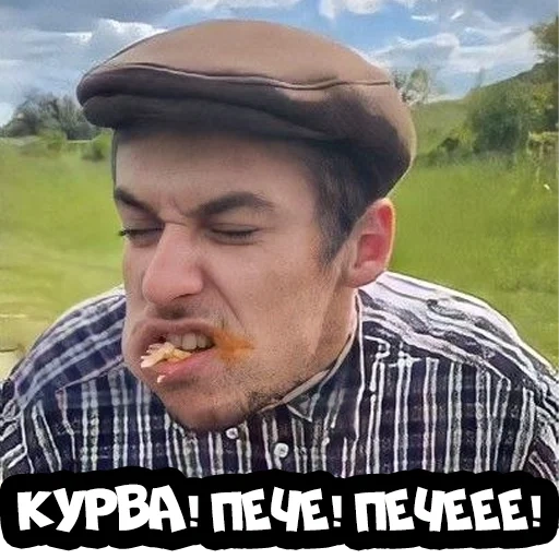 cara, el hombre, con pasta, chuletas purask, vitaly vladimirovich orekhov