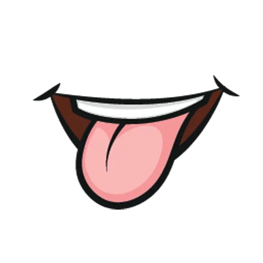 bouche et langue, une bouche souriante, bouche de dessin animé, smile klipat, la bouche du dessin animé sort la langue