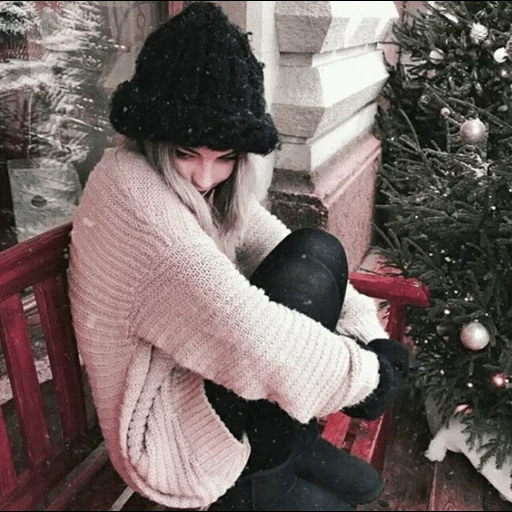 la ragazza, le persone, cappello invernale, cappelli a maglia, attività di maglieria in ordito