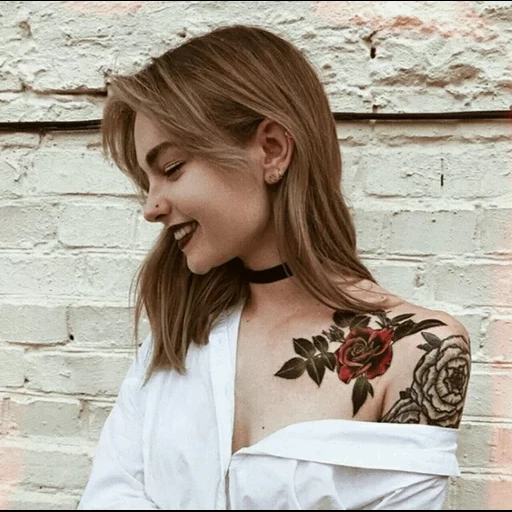 tatouage, jeune femme, les filles, humain, modèle de filles