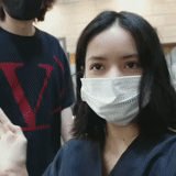 asiático, humano, mujer joven, chicas de japón, máscara médica