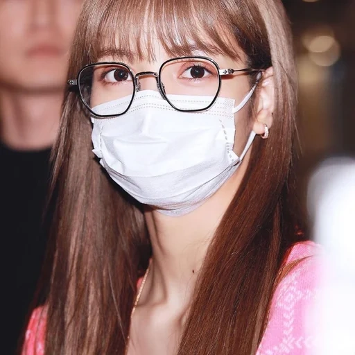 young woman, mask glasses, girl mask, asian girls, korean girls