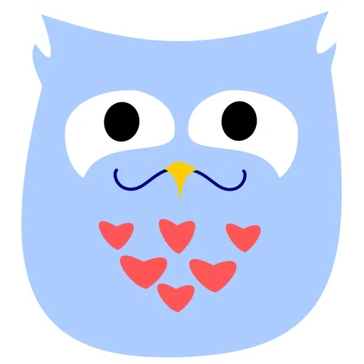chouette, hibou, owl m, chouette de dessin animé, doit au bleu bleu