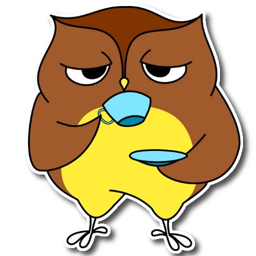 owl, joke, the owl is cartoony, cartoon owl dissatisfied