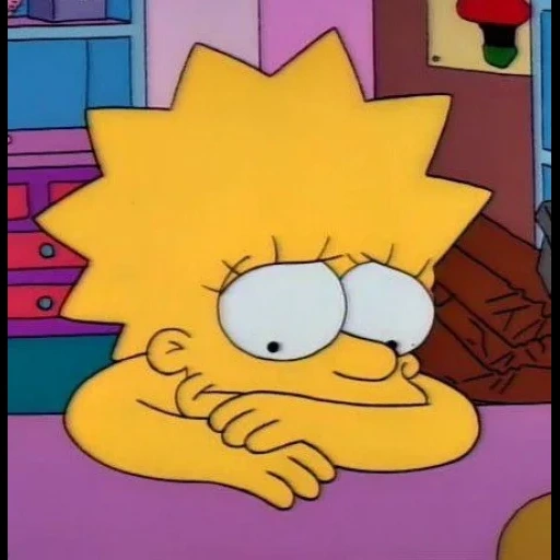 les simpsons, lisa simpson, bart simpson, esthétique simpson, lisa simpson est triste