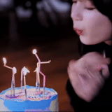 captura de pantalla, rosa negro, sopla las velas, sopla el pastel de velas, soplando el pastel de velas