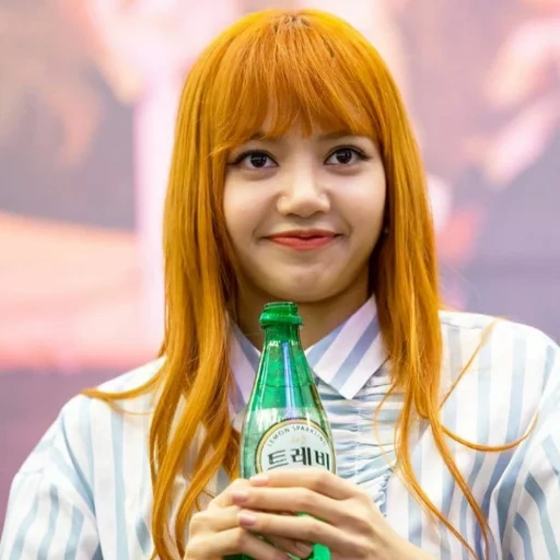 chica, polvo negro, lisa manoban, lisa blackpink, lalisa manoban con cabello naranja