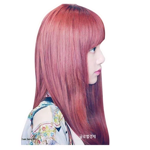 lisa blackpink no make up, волосы цвета, волосы, розовые волосы, длинные волосы