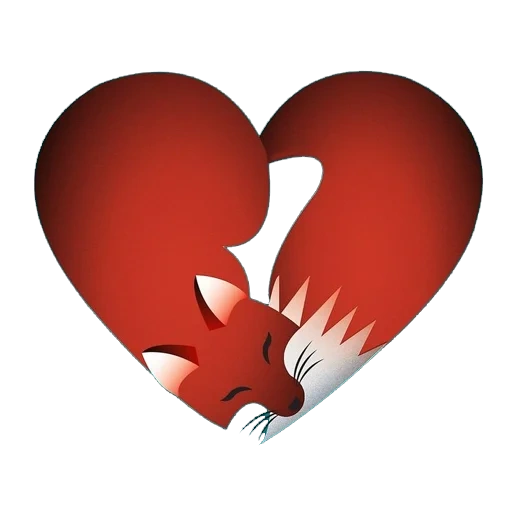 логотип, сердце лого, лис сердечком, лиса сердечком, логотип лиса сердце