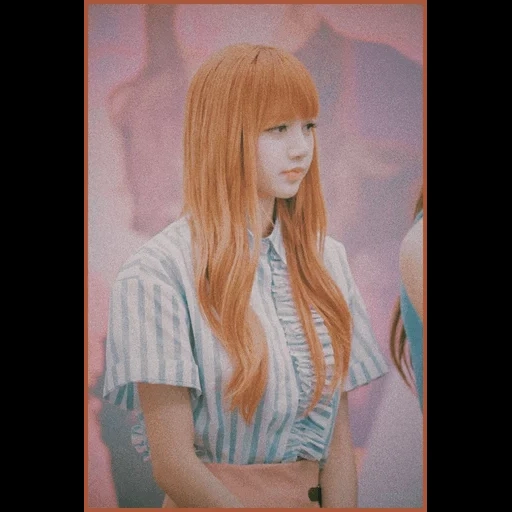 blackpink, blackpink lisa, fox black powder, blackpink lisa red hair