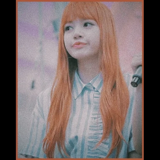 gadis, rambut merah, fox black powder, lisa blackpink, lalisa manoban red