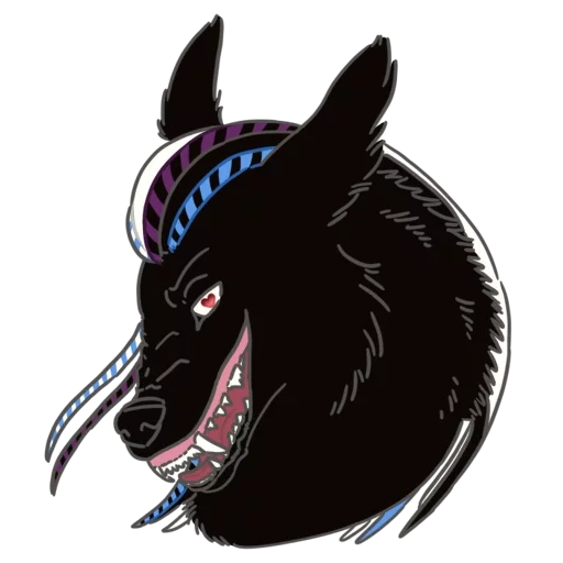 blue wolf, jenna barton, black wolf, art werewolf, black wolf head