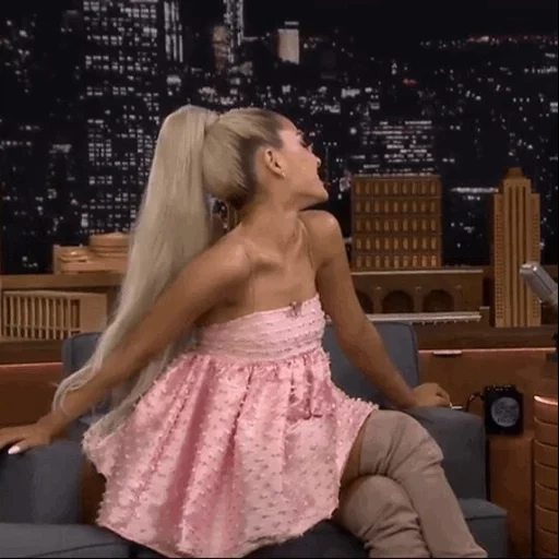 ariana, menina, jimmy fallon, ariana grande, hoje à noite