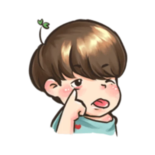 anak laki-laki, anak, anak lelaki yang baik, jungkook chibi, menggambar saintsup