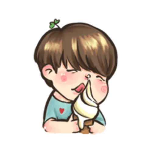 asian, chibi bts, chimin red chibi, fanart chibi jikook