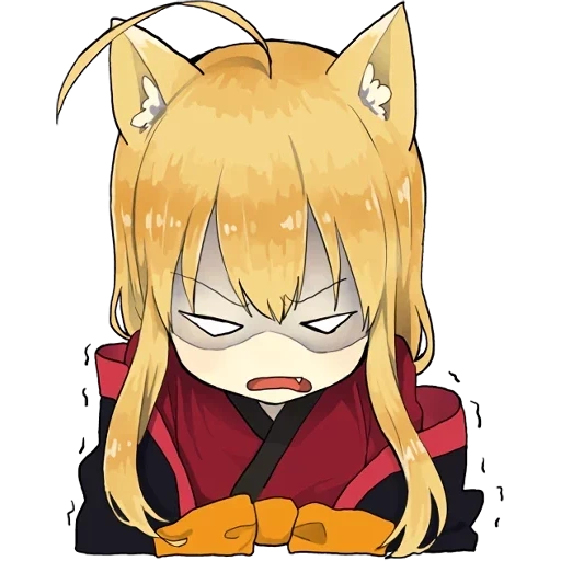 chibi, anime fox, anime tanuki fox, little fox kitsune