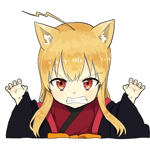лисичка, неко чиби, аниме кицунэ, аниме лисичка, little fox kitsune