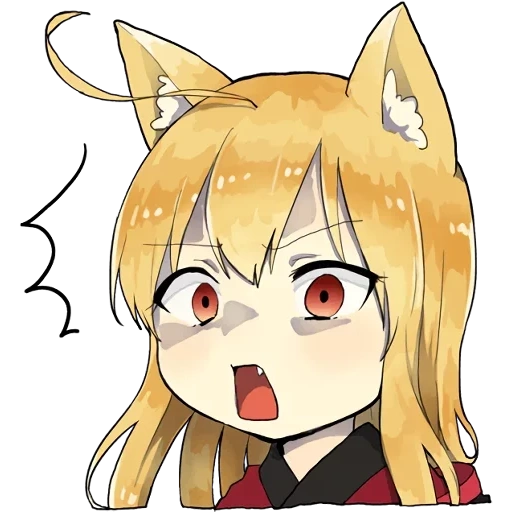 fox, ji yin animation, anime kitsune, little fox kitsune, cute pattern of fox