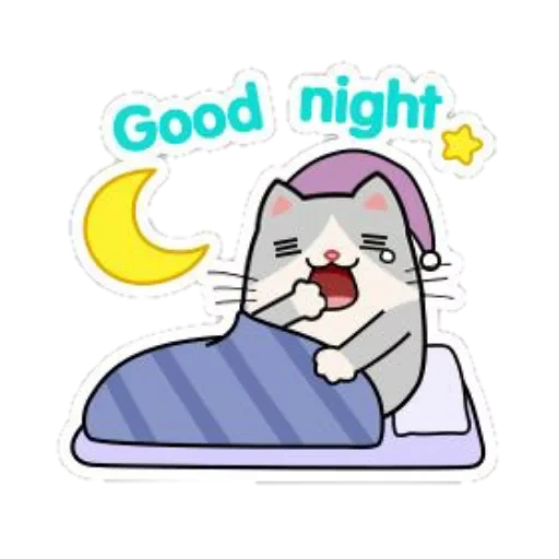 ogawa neko, good night, good night sweet, good night without background