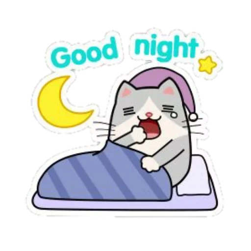 ogawa neko, good night, good night sweet, selamat malam tanpa latar belakang