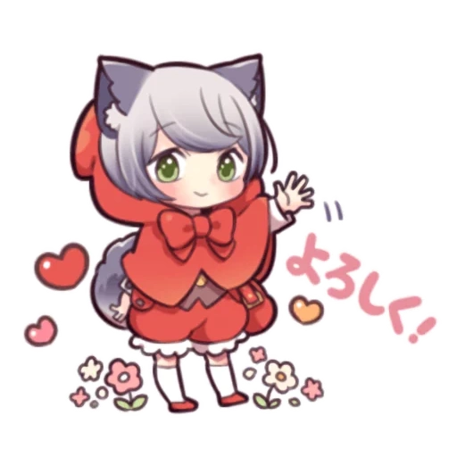 red cliff, neko, animation, wolf dress, chibi's wife amashiro natsuki