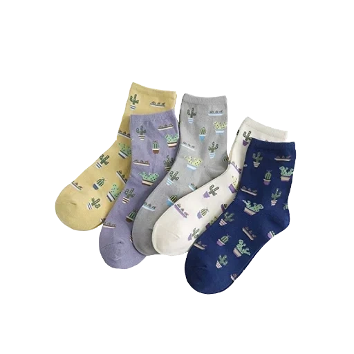 носки, носки хлопка, носки кактусами, хлопковые носки, носки женские women's socks cotton