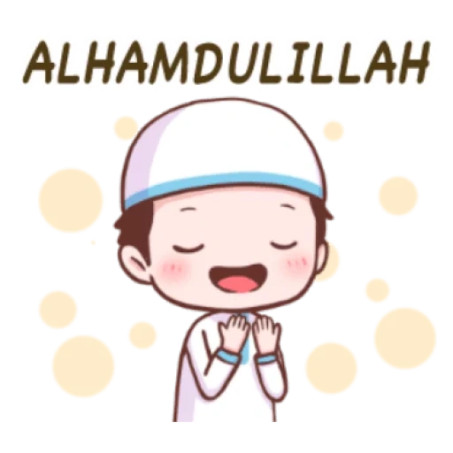 kartun, girl, alhamdulillah, boy muslim vector