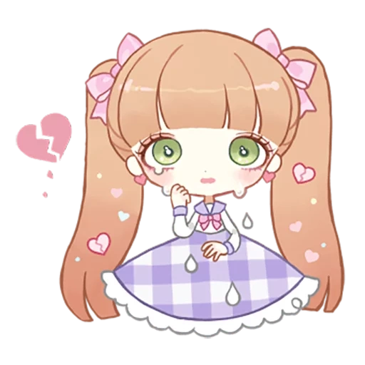 chibi ayaka, lovely cartoon, cartoon art is lovely, kawaii anime girl, cartoon cute pattern