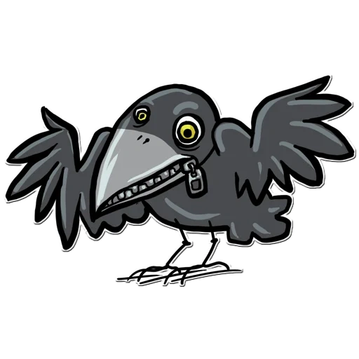 cuervo, pequeño cuervo, raven raven, crow de dibujos animados