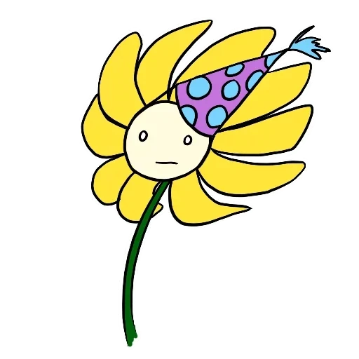une fleur joyeuse, soleil de fleurs, fleur de dessin animé, fleur de bonheur drawing