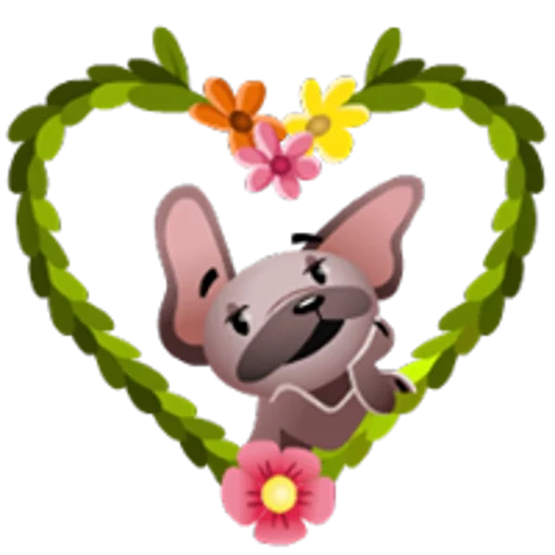 merah jambu, bunga tersenyum, facebook animasi, stiker facebook mugsy