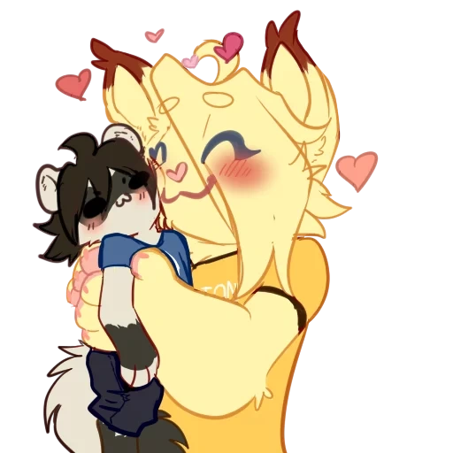 animación, pareja de animación, blake rwby, lindo anime, caterpillar dibujos animados beso