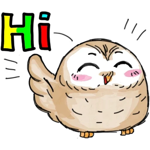 gufo, gufi, mobile, gufo assonnato, owls kawaii