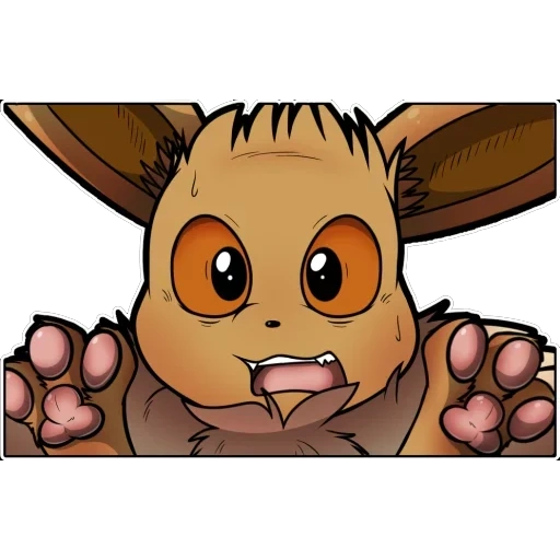 eevee, аниме, smug eevee, покемоны милые, eevee вид сбоку