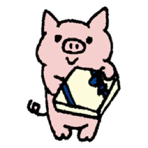 suínos, o crank, porco doce, rosa-rosa, porco porco
